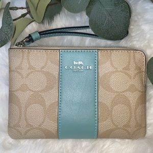 Coach Wristlet in Colorblock Signature Canvas